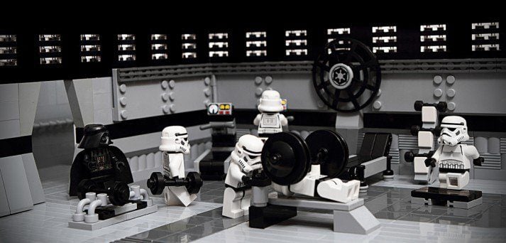 A gym like this is a great way to strength train, as Darth Vader knows. 