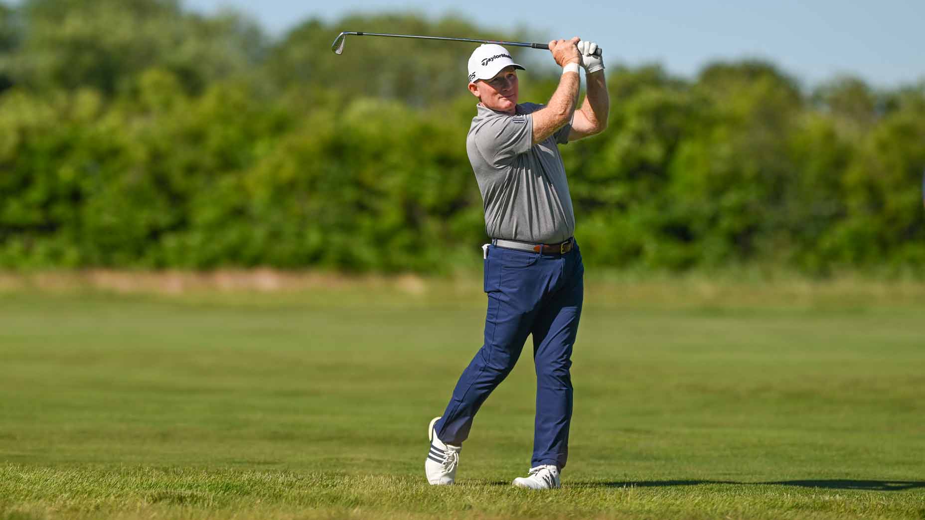 Frank Bensel plays a shot during the second round of the U.S. Senior Open.
