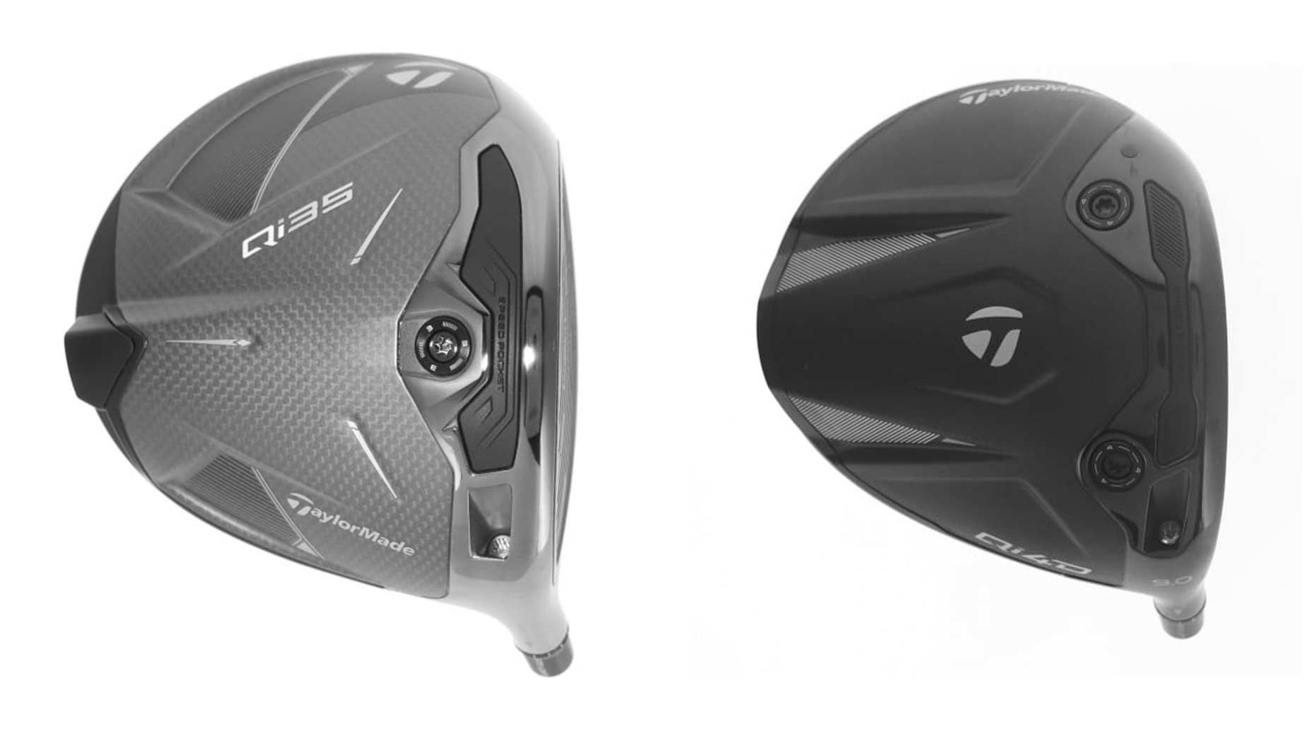 TaylorMade Qi35 and Qi4D driver heads.