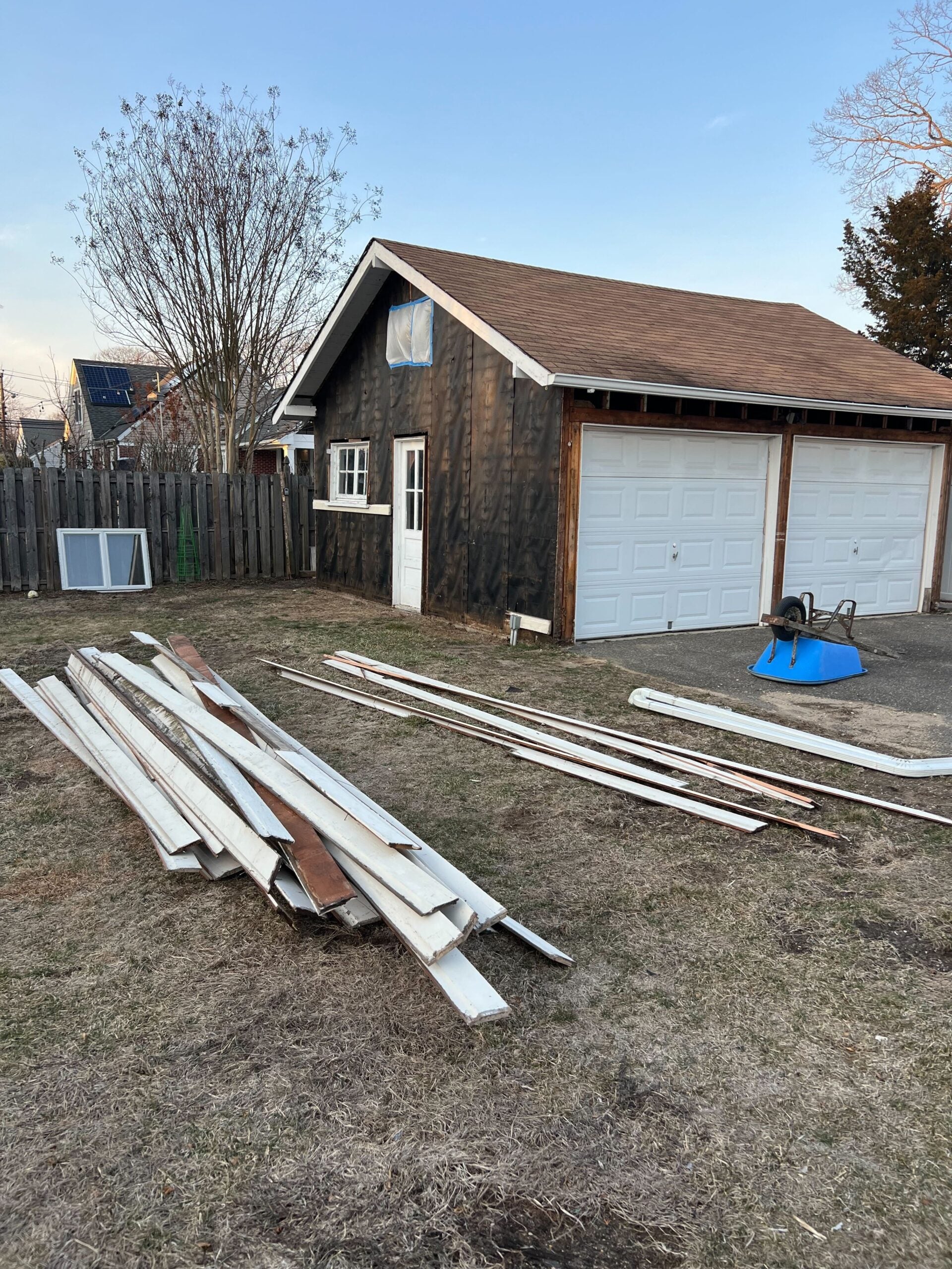 Tim Reilly's garage during the demo phase