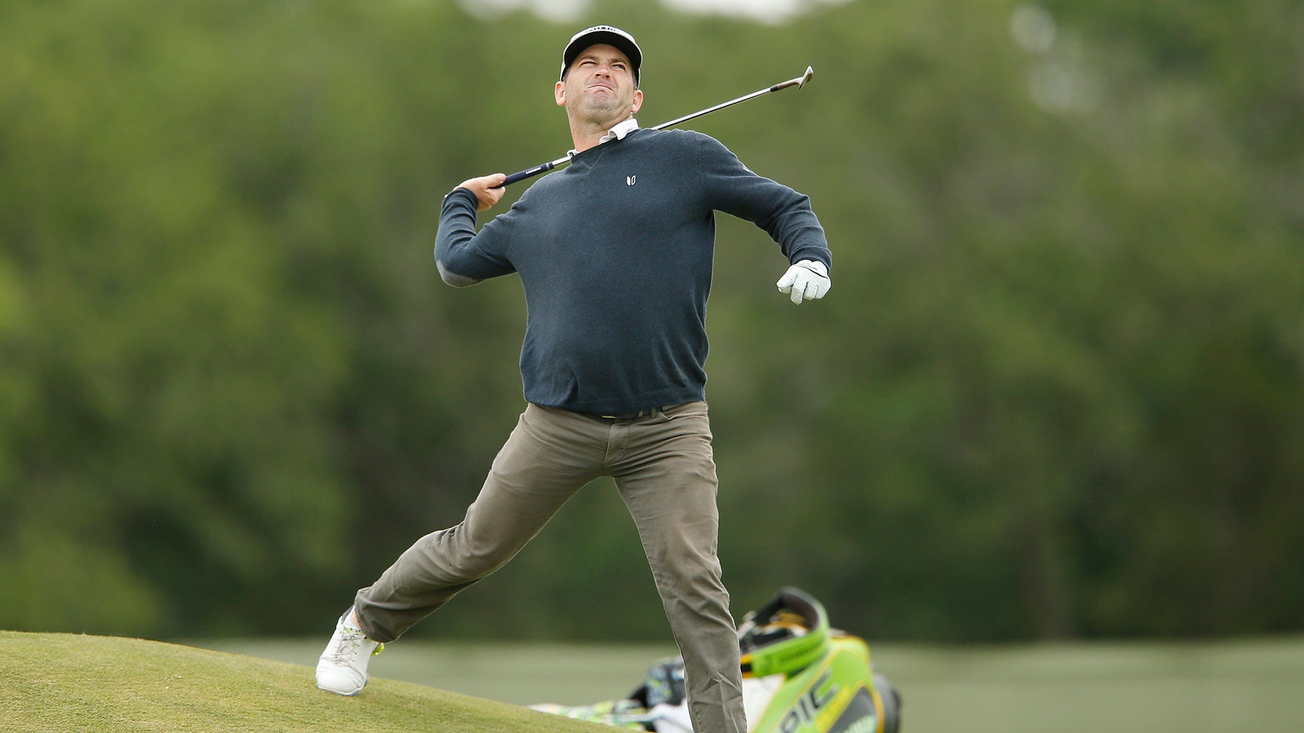 Matt every throws a club at the byron nelson in 2019.