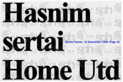 Hasnim signed for Home United for the 2000 S.League season