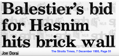 Balestier Central failed to sign Hasnim back from Johor for 1996 inaugural S.League season  (as credited)