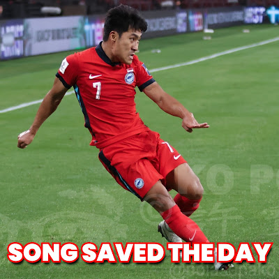 Song Ui-young in action for Singapore on 9th October against India