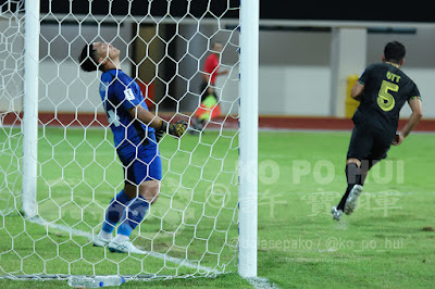 Stags' GK Syazwan Buhari in agony after conceded a goal