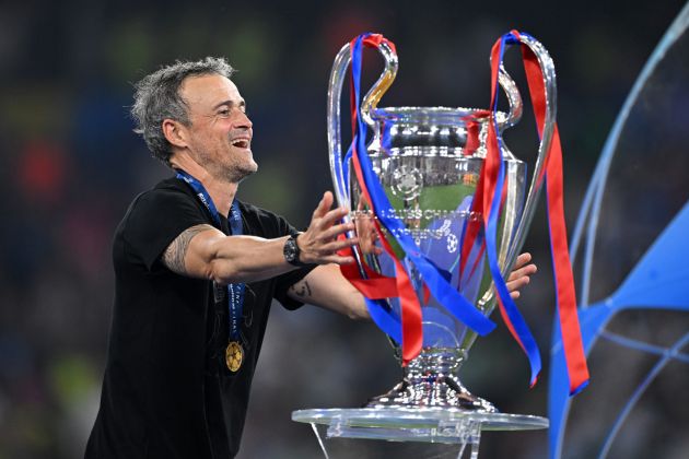 Luis Enrique with the Champions League trophy