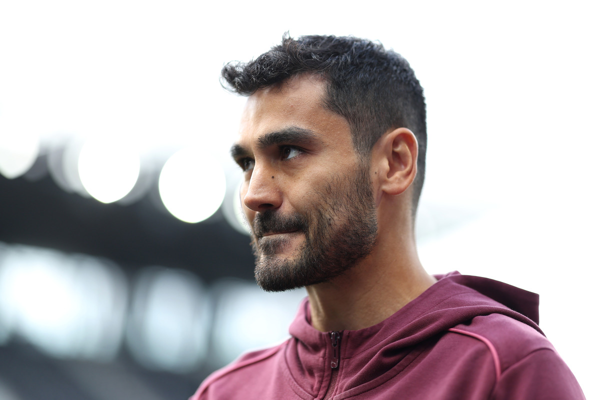 Ilkay Gundogan looking on