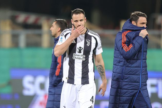 Federico Gatti looking dejected following Juventus defeat