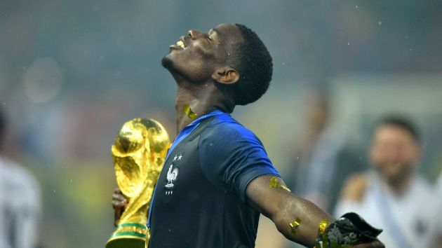 Paul Pogba with the World Cup