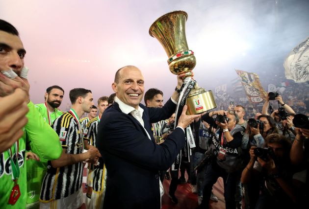 Max Allegri lifting the Coppa Italia