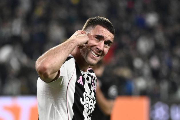 Dusan Vlahovic in action for Juventus