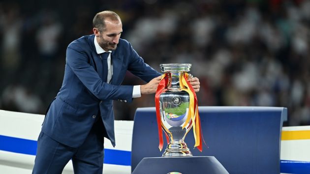 Chiellini with Euro trophy